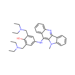 CCN(CC)Cc1cc(Nc2c3ccccc3nc3c4ccccc4n(C)c23)cc(CN(CC)CC)c1O ZINC000013000786