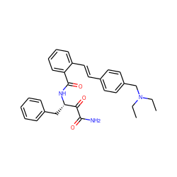 CCN(CC)Cc1ccc(/C=C/c2ccccc2C(=O)N[C@@H](Cc2ccccc2)C(=O)C(N)=O)cc1 ZINC000003991714