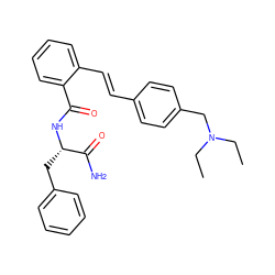 CCN(CC)Cc1ccc(/C=C/c2ccccc2C(=O)N[C@@H](Cc2ccccc2)C(N)=O)cc1 ZINC000026471852