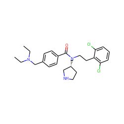 CCN(CC)Cc1ccc(C(=O)N(CCc2c(Cl)cccc2Cl)[C@@H]2CCNC2)cc1 ZINC000028823630