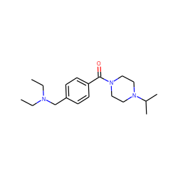 CCN(CC)Cc1ccc(C(=O)N2CCN(C(C)C)CC2)cc1 ZINC000034097424