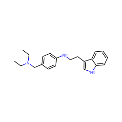 CCN(CC)Cc1ccc(NCCc2c[nH]c3ccccc23)cc1 ZINC000096914949