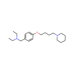 CCN(CC)Cc1ccc(OCCCCN2CCCCC2)cc1 ZINC000049034663