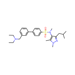 CCN(CC)Cc1cccc(-c2ccc(S(=O)(=O)N(C)c3c(CC(C)C)nn(C)c3C)cc2)c1 ZINC000199943014