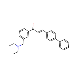 CCN(CC)Cc1cccc(C(=O)/C=C/c2ccc(-c3ccccc3)cc2)c1 ZINC000096905771