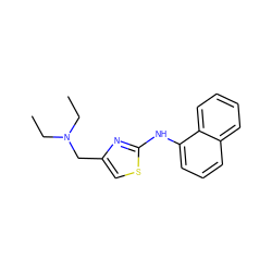 CCN(CC)Cc1csc(Nc2cccc3ccccc23)n1 ZINC000036159687