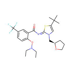 CCN(CC)Oc1ccc(C(F)(F)F)cc1C(=O)/N=c1\sc(C(C)(C)C)cn1C[C@H]1CCCO1 ZINC000139877948