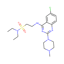 CCN(CC)S(=O)(=O)CCNc1nc(N2CCN(C)CC2)nc2ccc(Cl)cc12 ZINC000084382919