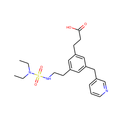 CCN(CC)S(=O)(=O)NCCc1cc(CCC(=O)O)cc(Cc2cccnc2)c1 ZINC000013765928