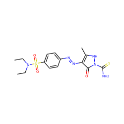 CCN(CC)S(=O)(=O)c1ccc(/N=N/c2c(C)[nH]n(C(N)=S)c2=O)cc1 ZINC000169325773