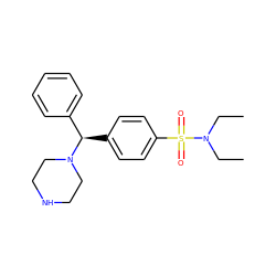 CCN(CC)S(=O)(=O)c1ccc([C@H](c2ccccc2)N2CCNCC2)cc1 ZINC000022939774