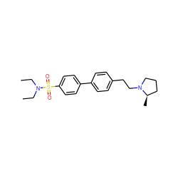 CCN(CC)S(=O)(=O)c1ccc(-c2ccc(CCN3CCC[C@H]3C)cc2)cc1 ZINC000043068895