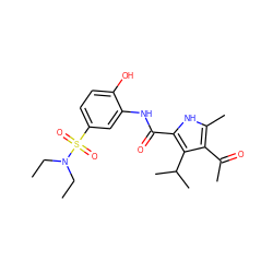 CCN(CC)S(=O)(=O)c1ccc(O)c(NC(=O)c2[nH]c(C)c(C(C)=O)c2C(C)C)c1 ZINC000653727814