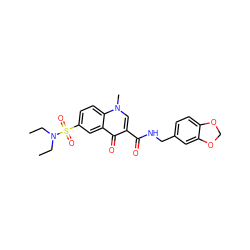 CCN(CC)S(=O)(=O)c1ccc2c(c1)c(=O)c(C(=O)NCc1ccc3c(c1)OCO3)cn2C ZINC000008828480