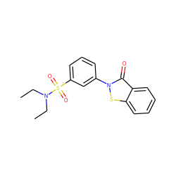 CCN(CC)S(=O)(=O)c1cccc(-n2sc3ccccc3c2=O)c1 ZINC000003265059