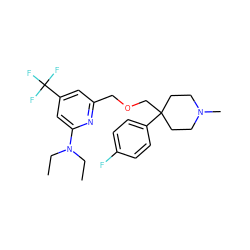 CCN(CC)c1cc(C(F)(F)F)cc(COCC2(c3ccc(F)cc3)CCN(C)CC2)n1 ZINC000095586572