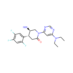 CCN(CC)c1cc(N2C[C@H](N)[C@@H](c3cc(F)c(F)cc3F)CC2=O)ncn1 ZINC000036310926