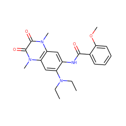 CCN(CC)c1cc2c(cc1NC(=O)c1ccccc1OC)n(C)c(=O)c(=O)n2C ZINC000064526226