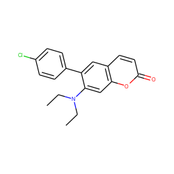 CCN(CC)c1cc2oc(=O)ccc2cc1-c1ccc(Cl)cc1 ZINC000072127839