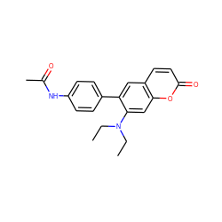 CCN(CC)c1cc2oc(=O)ccc2cc1-c1ccc(NC(C)=O)cc1 ZINC000072127527