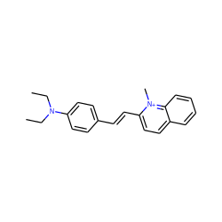 CCN(CC)c1ccc(/C=C/c2ccc3ccccc3[n+]2C)cc1 ZINC000100681160