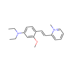 CCN(CC)c1ccc(/C=C/c2cccc[n+]2C)c(OC)c1 ZINC000004932987