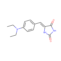 CCN(CC)c1ccc(/C=C2\NC(=O)NC2=O)cc1 ZINC000013122391