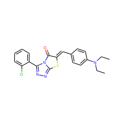 CCN(CC)c1ccc(/C=c2\sc3nnc(-c4ccccc4Cl)n3c2=O)cc1 ZINC000013153528