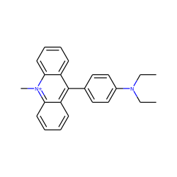 CCN(CC)c1ccc(-c2c3ccccc3[n+](C)c3ccccc23)cc1 ZINC000139571819