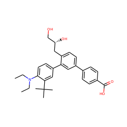 CCN(CC)c1ccc(-c2cc(-c3ccc(C(=O)O)cc3)ccc2C[C@@H](O)CO)cc1C(C)(C)C ZINC000113702059