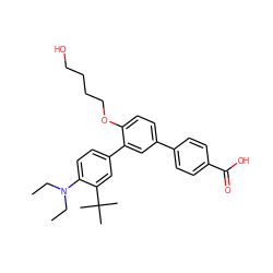 CCN(CC)c1ccc(-c2cc(-c3ccc(C(=O)O)cc3)ccc2OCCCCO)cc1C(C)(C)C ZINC000113701912