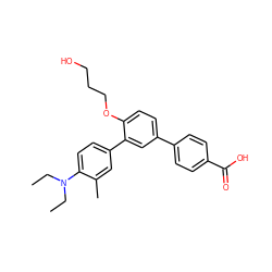 CCN(CC)c1ccc(-c2cc(-c3ccc(C(=O)O)cc3)ccc2OCCCO)cc1C ZINC000113702416