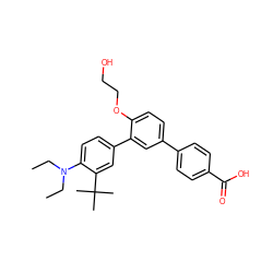 CCN(CC)c1ccc(-c2cc(-c3ccc(C(=O)O)cc3)ccc2OCCO)cc1C(C)(C)C ZINC000113700902