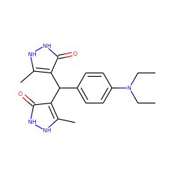 CCN(CC)c1ccc(C(c2c(C)[nH][nH]c2=O)c2c(C)[nH][nH]c2=O)cc1 ZINC000004115327