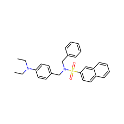 CCN(CC)c1ccc(CN(Cc2ccccc2)S(=O)(=O)c2ccc3ccccc3c2)cc1 ZINC000095585937