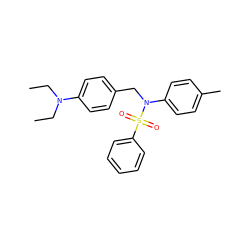 CCN(CC)c1ccc(CN(c2ccc(C)cc2)S(=O)(=O)c2ccccc2)cc1 ZINC000095585307