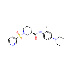 CCN(CC)c1ccc(NC(=O)[C@@H]2CCCN(S(=O)(=O)c3cccnc3)C2)c(C)c1 ZINC000006577060