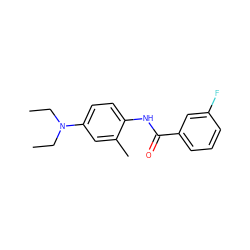 CCN(CC)c1ccc(NC(=O)c2cccc(F)c2)c(C)c1 ZINC000000364807