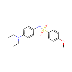 CCN(CC)c1ccc(NS(=O)(=O)c2ccc(OC)cc2)cc1 ZINC000000371849