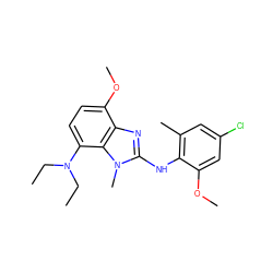 CCN(CC)c1ccc(OC)c2nc(Nc3c(C)cc(Cl)cc3OC)n(C)c12 ZINC000653722488