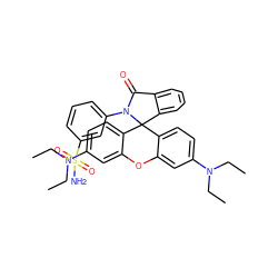 CCN(CC)c1ccc2c(c1)Oc1cc(N(CC)CC)ccc1C21c2ccccc2C(=O)N1c1cccc(S(N)(=O)=O)c1 ZINC000072179759