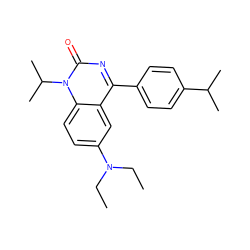 CCN(CC)c1ccc2c(c1)c(-c1ccc(C(C)C)cc1)nc(=O)n2C(C)C ZINC000045369966