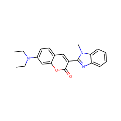 CCN(CC)c1ccc2cc(-c3nc4ccccc4n3C)c(=O)oc2c1 ZINC000000275242