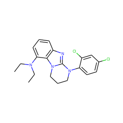 CCN(CC)c1cccc2nc3n(c12)CCCN3c1ccc(Cl)cc1Cl ZINC000144101466