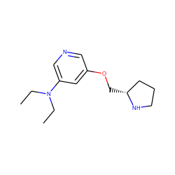 CCN(CC)c1cncc(OC[C@@H]2CCCN2)c1 ZINC000064528149