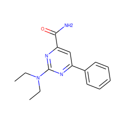 CCN(CC)c1nc(C(N)=O)cc(-c2ccccc2)n1 ZINC000000535890