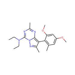 CCN(CC)c1nc(C)nc2c(-c3c(C)cc(OC)cc3OC)c(C)nn12 ZINC000045484168