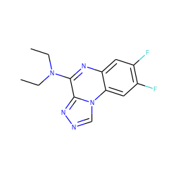 CCN(CC)c1nc2cc(F)c(F)cc2n2cnnc12 ZINC000026377969