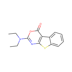 CCN(CC)c1nc2sc3ccccc3c2c(=O)o1 ZINC000013678144