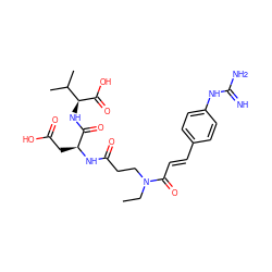 CCN(CCC(=O)N[C@@H](CC(=O)O)C(=O)N[C@H](C(=O)O)C(C)C)C(=O)/C=C/c1ccc(NC(=N)N)cc1 ZINC000029477286